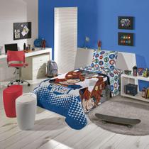 Edredom Solteiro Dupla Face Lepper Liga da Justiça 150x220cm Azul Edredom Solteiro Dupla Face Lepper Liga da Justiça 150x220cm Azul