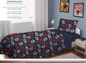 Edredom Solteiro Homem Aranha Azul Marinho 1,50mx2,20m