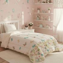 Edredom Solteiro Infantil 1PC (EXLCUSIVO) para Meninas 400 Fios Dupla Face Grosso Macio e Quente