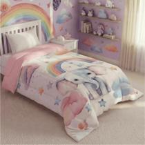 Edredom Solteiro Infantil 1PC (EXLCUSIVO) para Meninas 400 Fios Dupla Face Grosso Macio e Quente