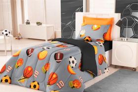 Edredom Solteiro Infantil Quarto Menino 01 Pç Futebol