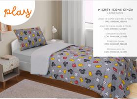 Edredom Solteiro + Jogo de Lençol malha Mickey