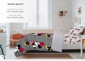 Edredom Solteiro + Jogo de Lençol malha Minnie