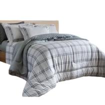 Edredom Solteiro Kacyumara Satinee 300 Fios Tigane Cinza 760