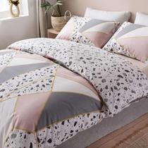 Edredom solteiro king mais 2 fronhas decor print designer