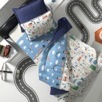 Edredom Solteiro Malha 100% Algodão Auto Pista Fio Egípcio