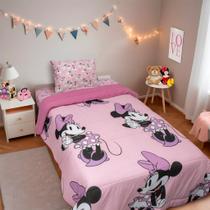 Edredom Solteiro Mickey & Minnie Disney Malha 100% Algodão 150x220cm