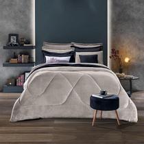 Edredom Solteiro Plush Flannel Coberdrom Dupla Face Cevada