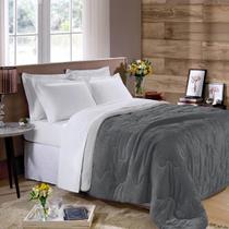 Edredom Solteiro Plush Flannel Dupla Face bi color Metal