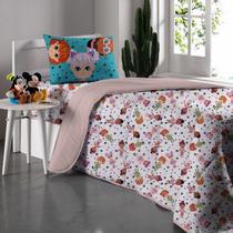 Edredom Solteiro Portallar Estampado Malha Mista Juju 150mx220m Rosa