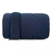 Edredom Solteiro Toque Acetinado Pluma Azul