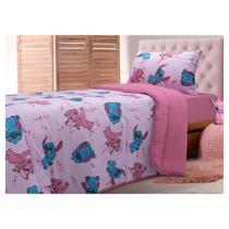 Edredom Stitch e Angel Casal Rosa Dupla Face 2,00x2,20 Portallar