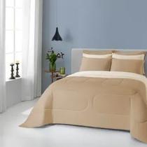 EDREDOM SUL LISO BICOLOR VV QUEEN 1717 AMENDOAS - 100% Algodão e Enchimento 100% Poliéster