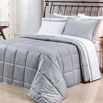 Edredom Super King 100% Algodão Egípcio Percal 400 Fios Dupla Face Pádua