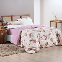 Edredom Super King Quality 100% Algodão 01 Peça Rose Edredom Super King Quality 100% Algodão 01 Peça Rose