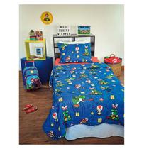 Edredom Super Mário Dupla Face Solteiro Lepper