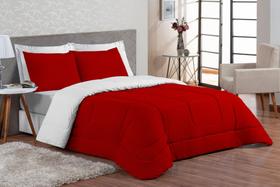 Edredom Ternura Solteiro 4 Peças Dupla Face Vermelho E Branco Edredom Ternura Solteiro 4 Peças Dupla Face Vermelho E Branco