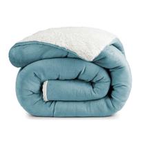 Edredom Versatil Queen Dupla Face Sherpa - Azul Quartzo - 100% Poliéster Edredom Versatil Queen Dupla Face Sherpa - Azul Quartzo - 100% Poliéster