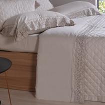 Edredon Buettner 300 fios algodão acetinado king prata com bordado ingles