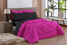 Edredon Ternura Casal Queen 06 Peças Pink Preto Edredon Ternura Casal Queen 06 Peças Pink Preto