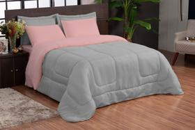 Edredon Ternura Casal Queen 06 Peças ROSE CINZA Edredon Ternura Casal Queen 06 Peças ROSE CINZA