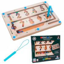 Educa Play Labirinto Magnético Brinquedo Educativo De Madeira Com Caneta Para Crianças