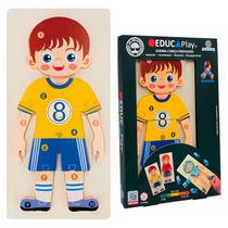Educa Play Quebra-Cabeça Profissões Brinquedo De Madeira Educativo E Colorido