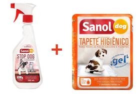 Educador Sanitário Canino Stop Dog + Tapete Higiênico para Cães Sanol 7 unidades