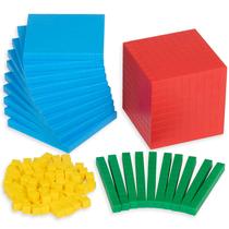 Edxeducation Four Color Plastic Base Ten Set - 121 Peças - Prático Manipulação matemática para crianças - Conceitos de Número de Ensino, Valor do Lugar e Medição - Ferramentas de Aprendizagem Matemática para Crianças