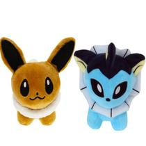 Pokemon Vaporeon Evoluções Evolution Eevee Pelúcia 20cm