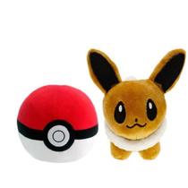 Eevee Evoluções Kit Com 2 Pelúcias Pokemon Eevee Pokebola