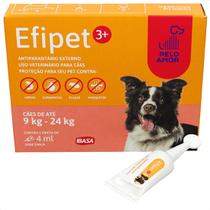 Efipet 3+ 4ml antipulga e carrapato para cães 9kg a 24kg ibasa