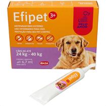 Efipet 3+ 6,7ml antipulga e carrapato para cães 24kg a 40kg ibasa