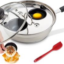 Egg Poacher Pan Eggssentials em aço inoxidável antiaderente 75 mL