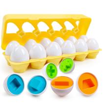 Egg Toys FQKIOMY para crianças de 1 a 3 ovos geométricos Montessori