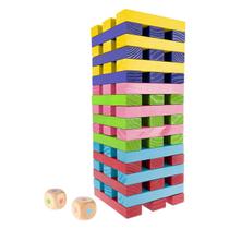 Ei! Jogue! Jogo de torre de blocos de madeira Giant Rainbow com dados