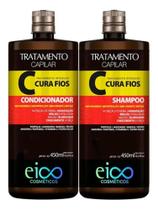 Eico Cura Fios Kit Shampoo 450ml + Condicionador 450ml Recuperação Vitalidade e Saúde Para os Fios - Eico Cométicos