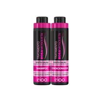 Eico Kit Shampoo Sem Sal 800ml Condicionador Leave-In 750ml Tratamento Rosa Mosqueta