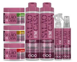 Eico Salão Em Casa Cronograma Profissional Shampoo Condicionador + Máscaras + Finalizadores - Eico Cosméticos