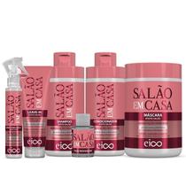 Eico Salão Em Casa Hidratação Intensiva Shampoo e Condicionador 450ml + Máscara 1Kg + Finalizadores
