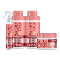 Eico Salão em Casa Hidratação Intensiva Shampoo e Condicionador 850ml + Máscara 270g + Spray 120ml