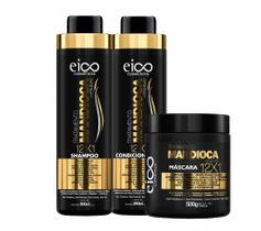 Eico Tratamento Mandioca Shampoo e Condicionador 800ml + Máscara Creme Hidratação 500g - Eico Cosméticos