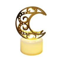 Eid Mubarak Velas Decorativas LED Para O Ramadã Lâmpada Noturna Em Forma De Lua E Estrela Luz Sem