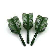 Eixo e aletas para dardos CUESOUL com padrão verde 75 mm Eixo e aletas para dardos CUESOUL com padrão verde 75 mm