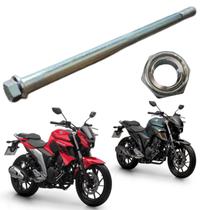 Eixo Roda Dianteira + Porca Fazer Fz15 2022 2023 2024 2025