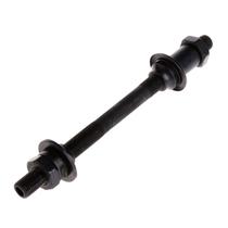 Eixo traseiro furado 3/8 preto c/ espaçador m10x135x145mm Eixo traseiro furado 3/8 preto c/ espaçador m10x135x145mm