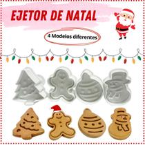 Ejetor Molde Cortador Bolachas Biscoito Natalino - 4 Modelos