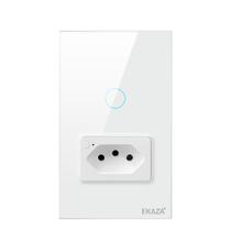 EKAZA Interruptor Com Tomada 20A Touch 2.5D 1 Botão WIFI