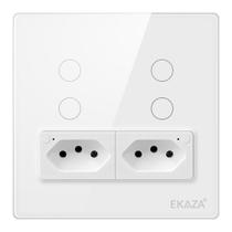 Ekaza Interruptor Inteligente Wifi 4 Botões 2 Tomadas 4x4 3500W Ekaza Interruptor Inteligente Wifi 4 Botões 2 Tomadas 4x4 3500W