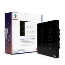 Ekaza Interruptor Inteligente WiFi 4x4 vidro 2.5d 6 botão Touch Alexa Google home